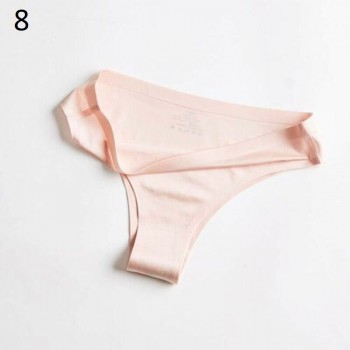 Seamless Panties Women Briefs Nylon Ultra-thin G-string Thongs Low Rise Lingerie Ice Silk Briefs Lady Underwear Plus Size